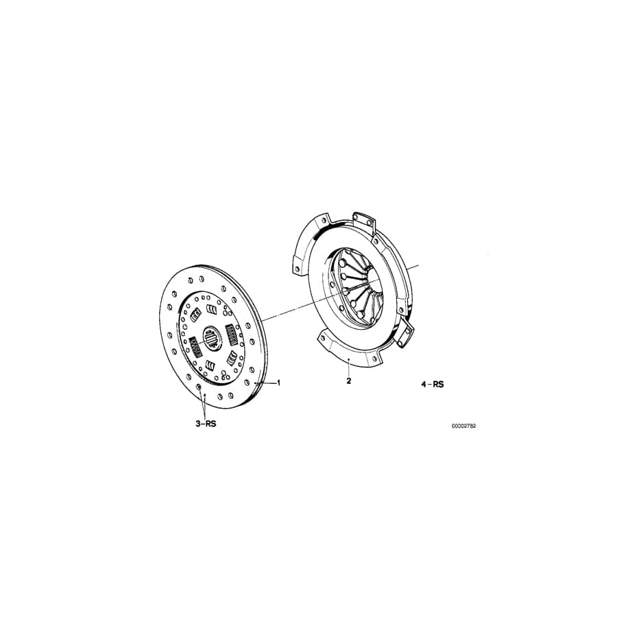 Genuine BMW 21219069010 E23 E24 E12 Set Exch-Clutch Parts Asbestos-Free D=240mm (Inc. 533i, 630CS & 528)