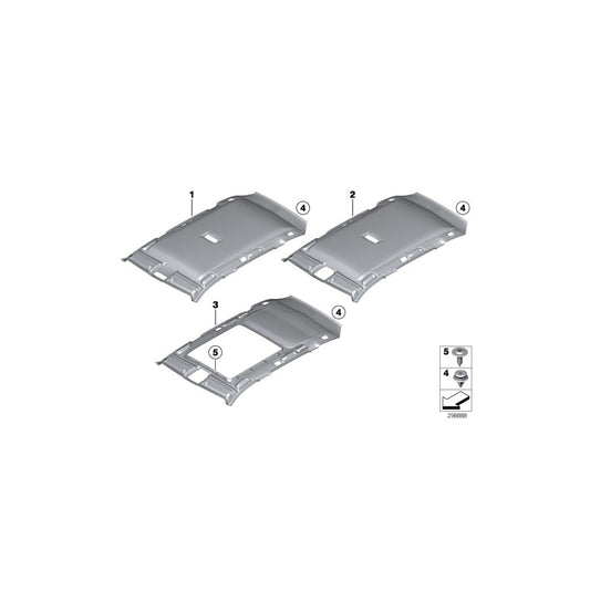 Genuine BMW 51447323059 Molded Roof Lining F Panoramic Roof EVERESTGRAU (Inc. 330dX, 330iX & 328iX)