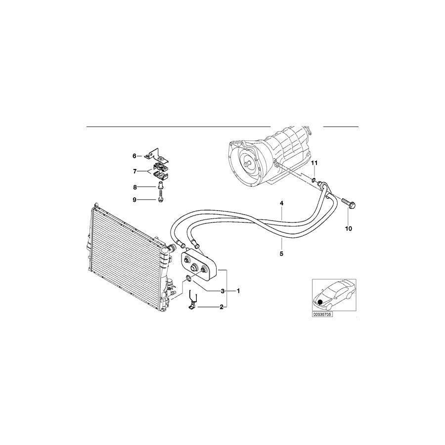Genuine BMW 11287511475 E46 Bracket, Oil Cooler Line (Inc. 316ti & 318ti)