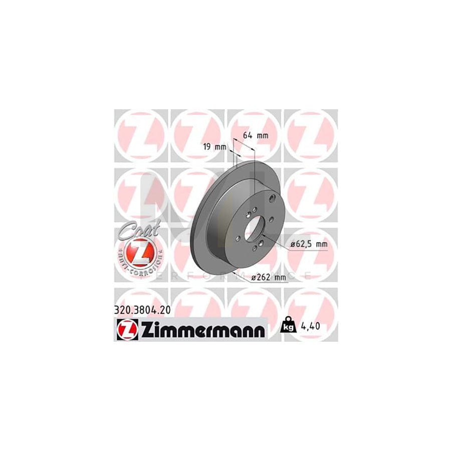 ZIMMERMANN COAT Z 320.3804.20 Brake Disc Solid, Coated  - 1 piece