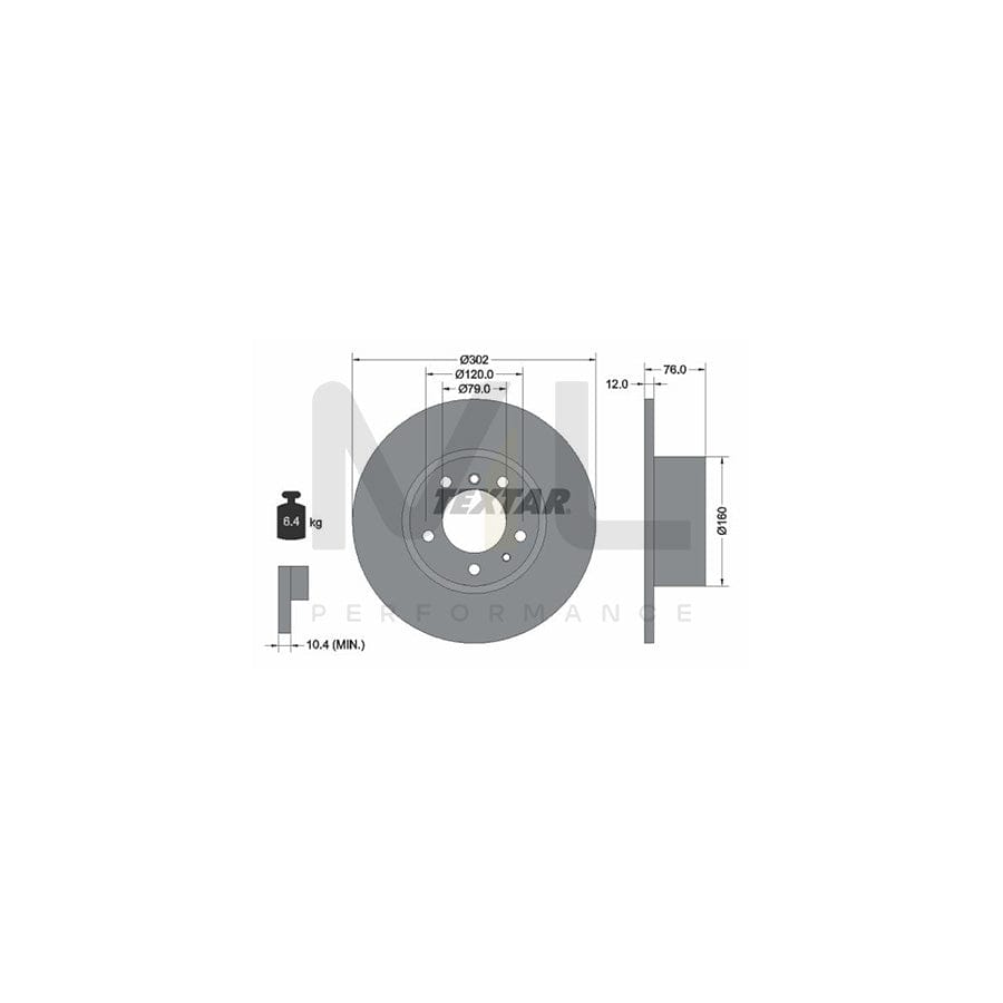 TEXTAR PRO 92042103 Brake Disc for BMW 5 Series Solid, Coated, without wheel hub, without wheel studs  - 1 piece