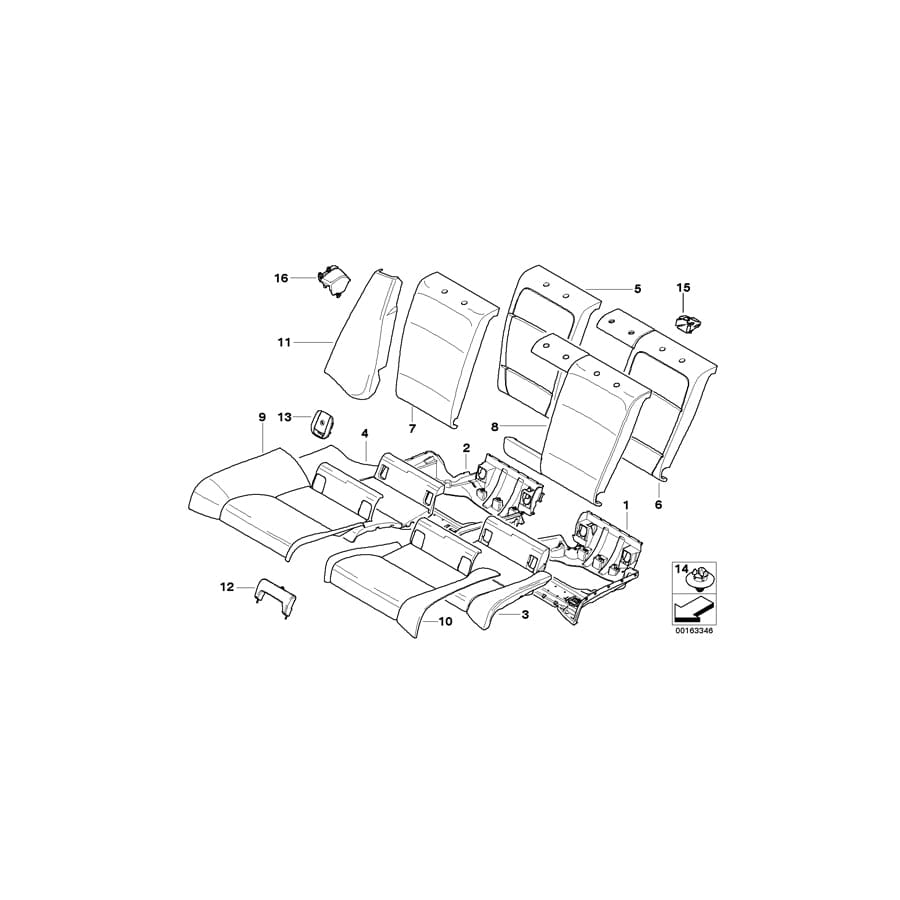 Genuine BMW 52206972885 E92 Cover, Seat, Cloth/Leather Left ANTHRAZIT (Inc. 335d, 320d & 330i)