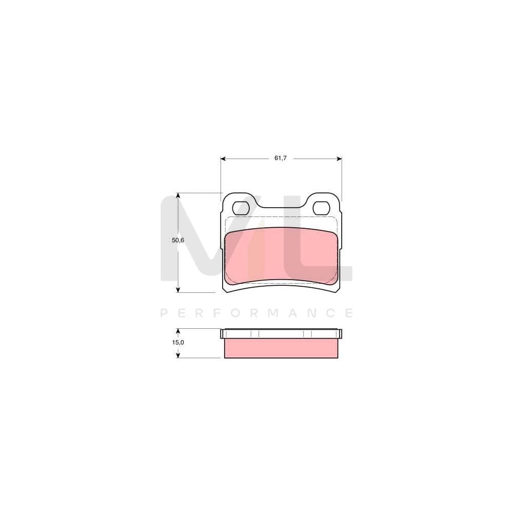 TRW Gdb1639 Brake Pad Set For Ford Escort Not Prepared For Wear Indicator