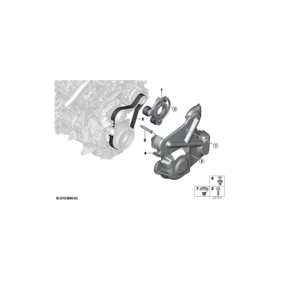 Genuine BMW 11287634197 I15 I12 Mechanical Belt Tensioner (Inc. i8, 225xe & Cooper SE ALL4)