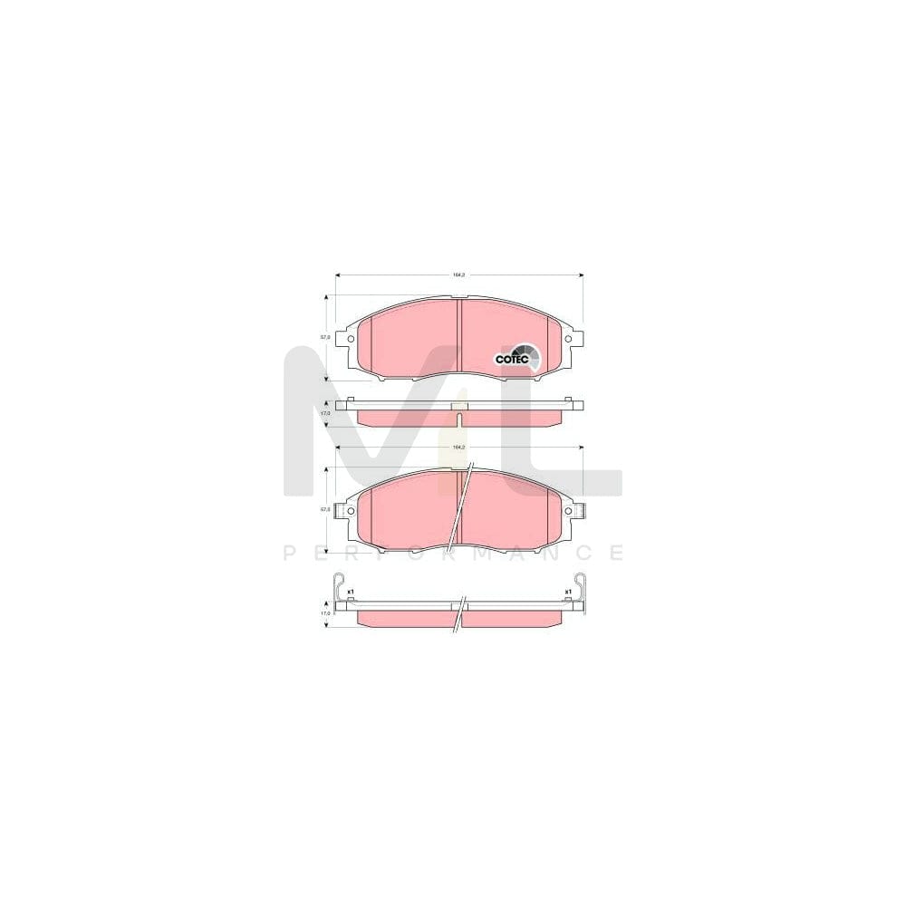 TRW Cotec Gdb3340 Brake Pad Set With Acoustic Wear Warning