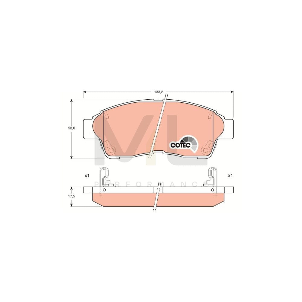 TRW Cotec Gdb1143 Brake Pad Set With Acoustic Wear Warning