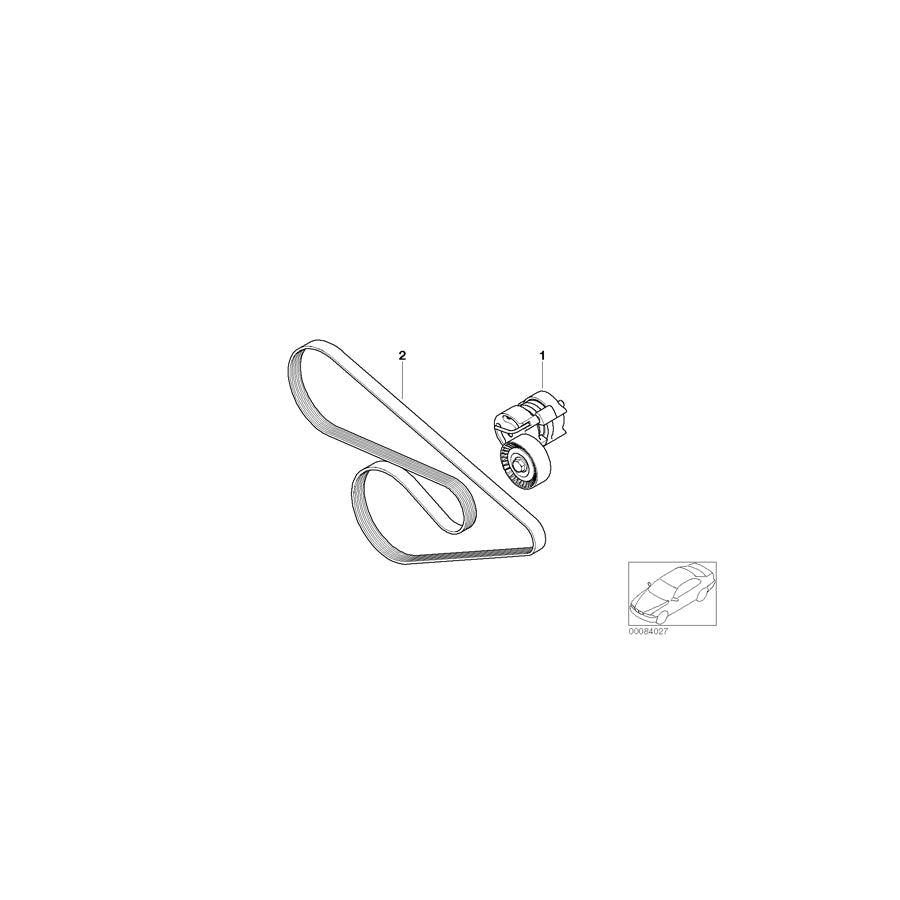 Genuine BMW 11287631813 E81 E87 E88 Ribbed V-Belt 7PK X 855 (Inc. 116i & 120i)