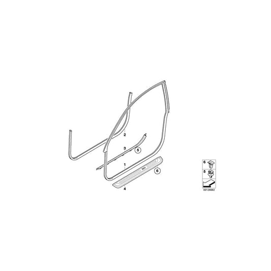 Genuine BMW 51479115647 E63 E64 Sill Strip, Interior, Left SATTELBRAUN (Inc. 630i, 635d & 650i)