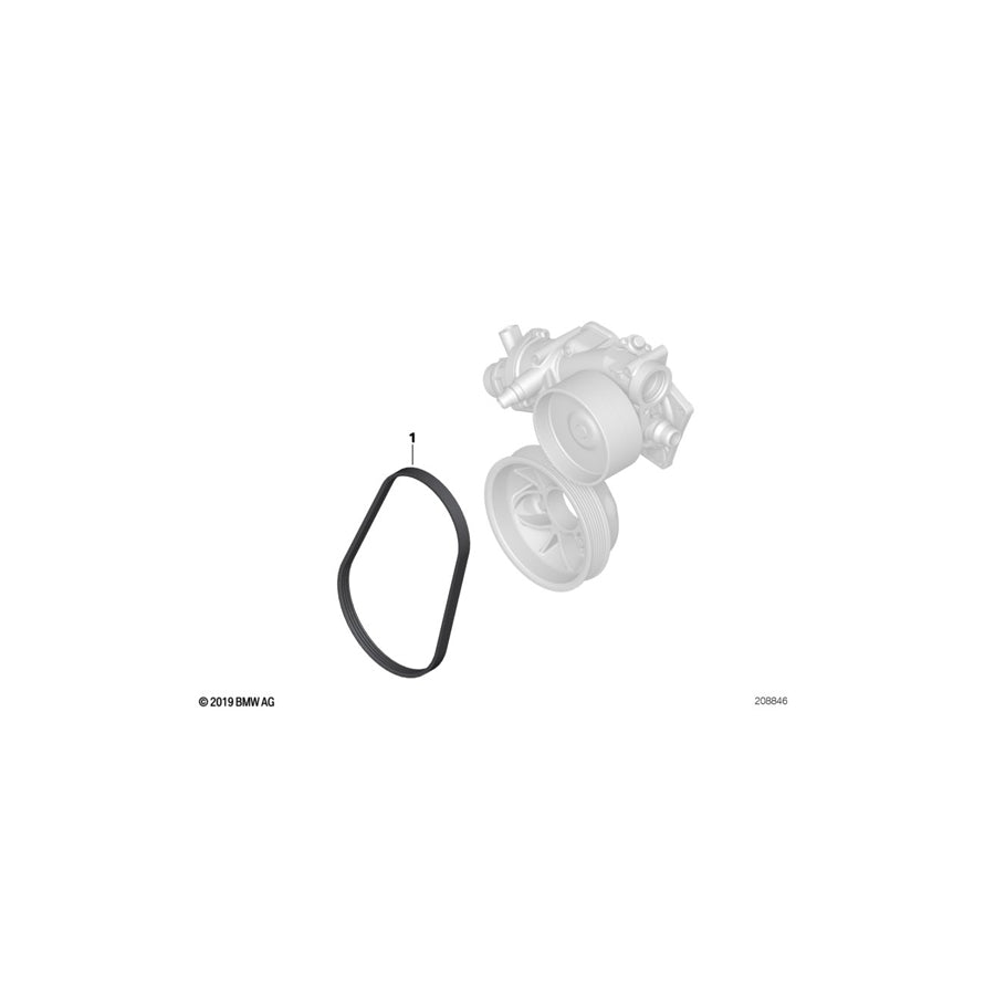 Genuine BMW 11287570665 E72 Ribbed V-Belt 4PKX712 (Inc. Hybrid X6)