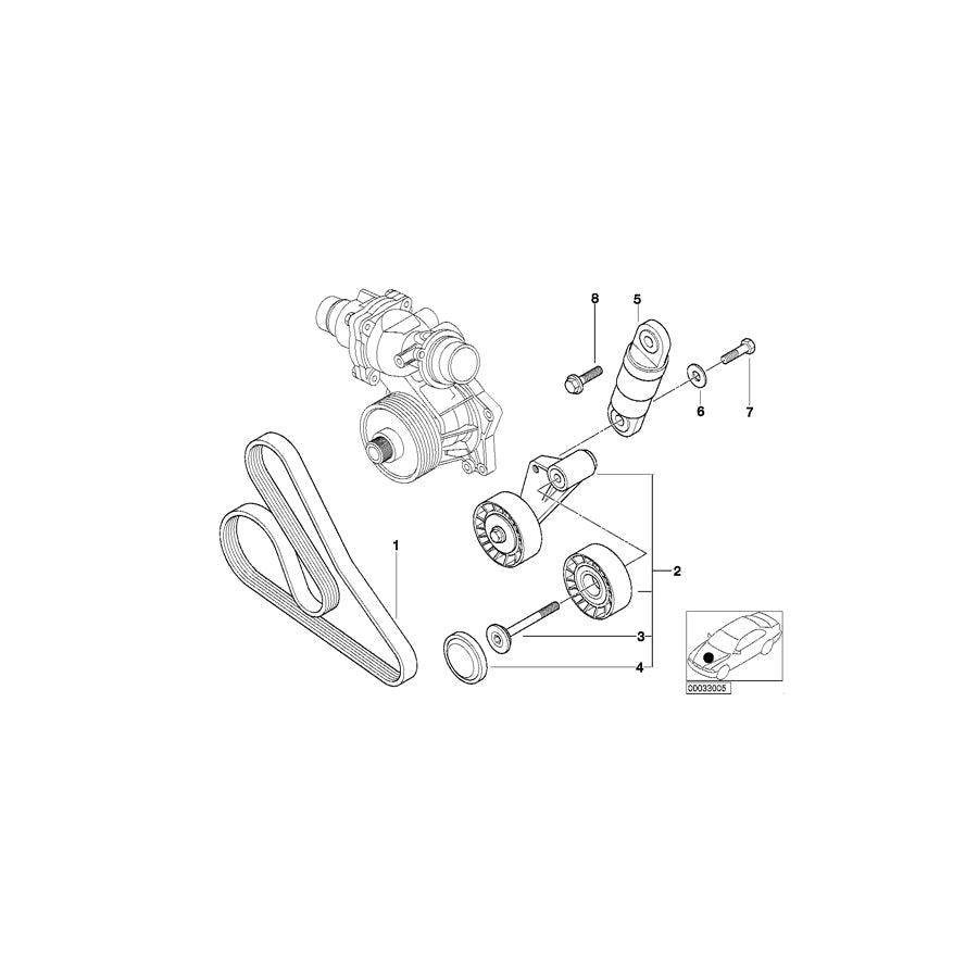 Genuine BMW 11287636365 E38 Ribbed V-Belt PK7 X 1453 (Inc. 740d)