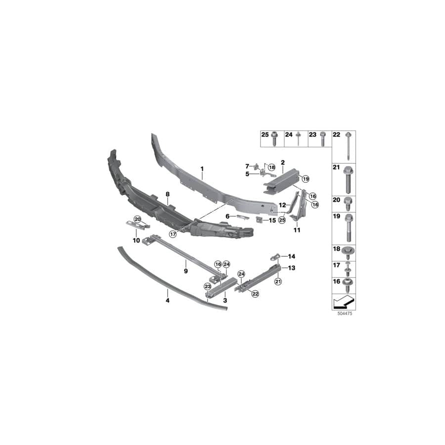 Genuine BMW Mini 51117301604 F44 F48 F46 Adapter, Lower Right (Inc. 220dX, JCW ALL4 & X2 25iX)