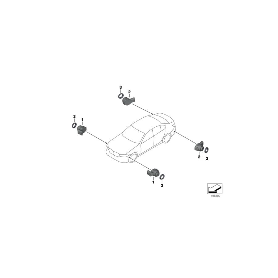 Genuine BMW 66209472261 G20 G21 Ultrasonic Transducer Sparkling Storm WC07 (Inc. 330iX, 330e & M340i)