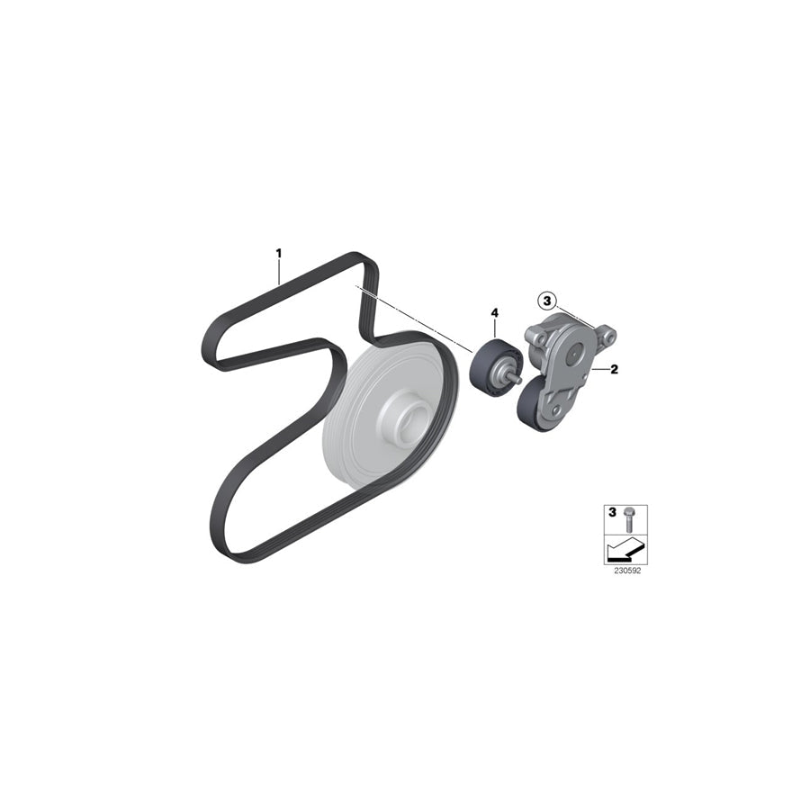 Genuine BMW 11287823380 Deflection Pulley (Inc. Cooper D ALL4 2.0, Cooper D 2.0 & Cooper SD ALL4)