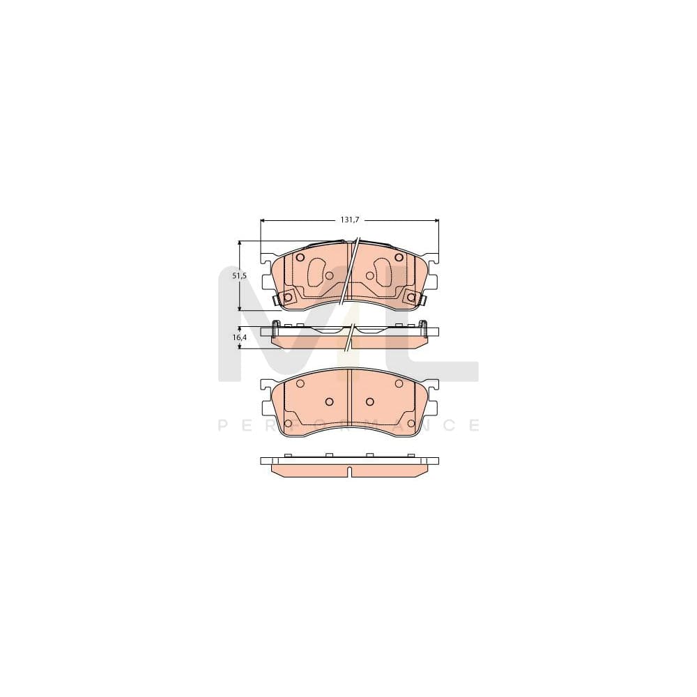 TRW Gdb3304 Brake Pad Set For Mazda 626 With Acoustic Wear Warning
