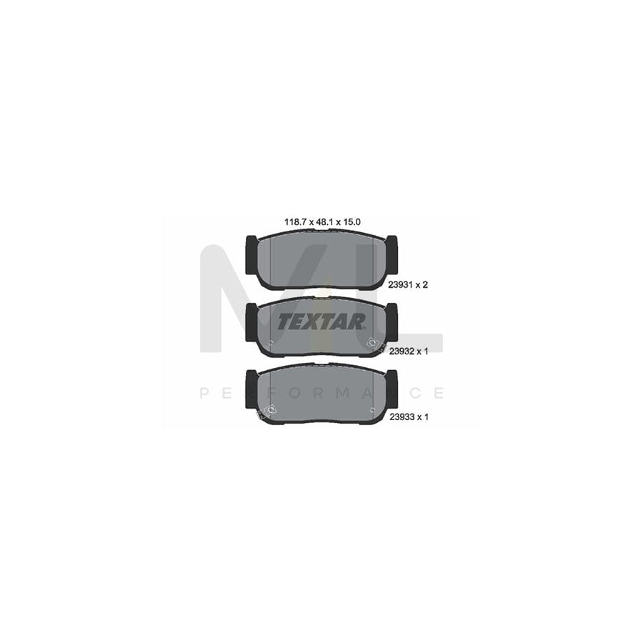 TEXTAR 2393101 Brake pad set with acoustic wear warning