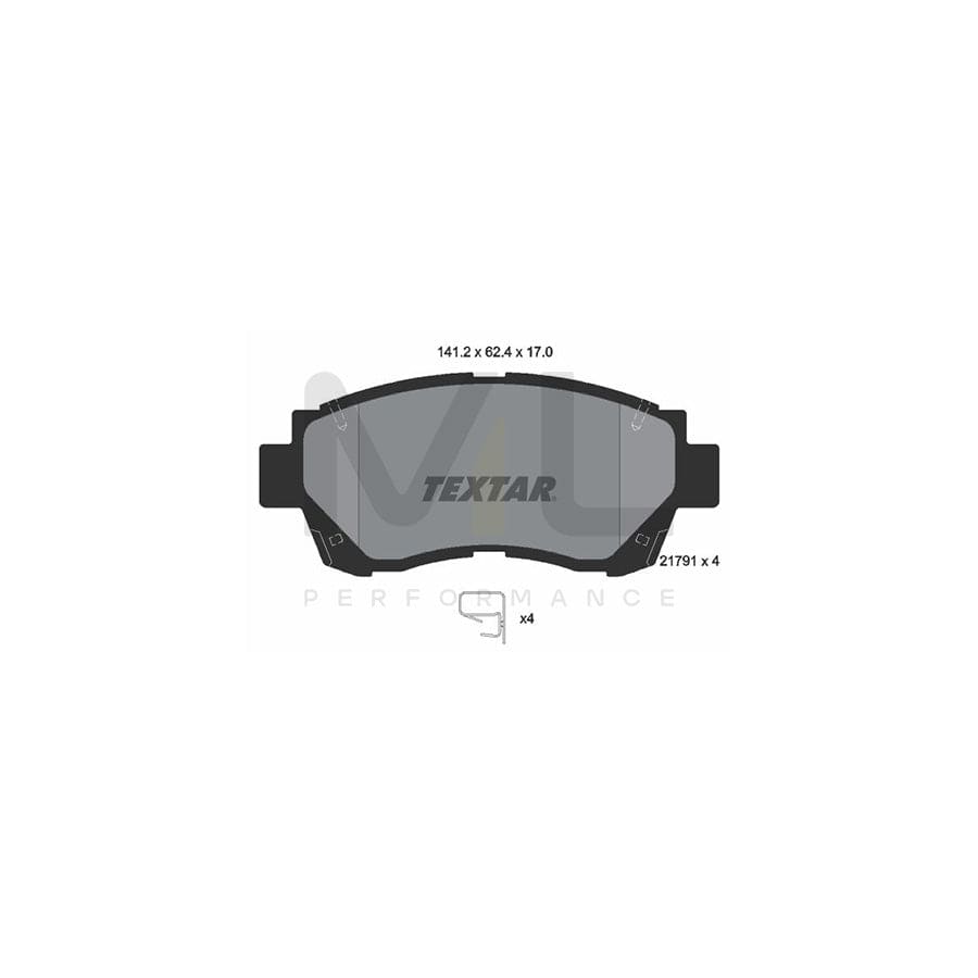 TEXTAR 2179101 Brake pad set with acoustic wear warning
