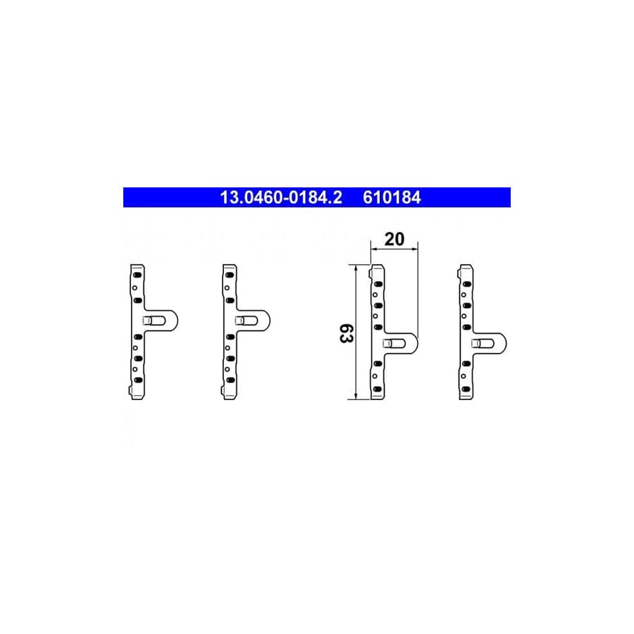 ATE 13.0460-0184.2 Accessory Kit, Disc Brake Pads