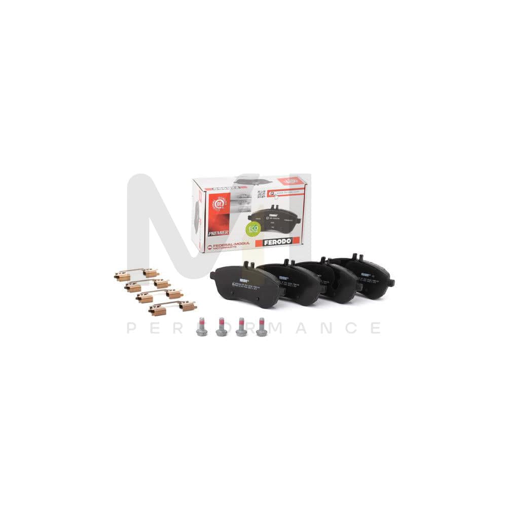 Ferodo Premier Eco Friction FDB4199 Brake Pad Set Prepared for Wear Indicator, With Brake Caliper Screws, With Accessories