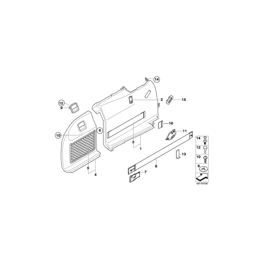 Genuine BMW 51476968341 E61 Left Trunk Flap GRAU (Inc. 530xd, 530d & 545i)