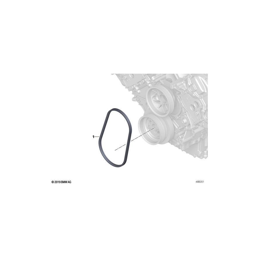 Genuine BMW 11288419204 Ribbed V-Belt L=698 mm 3PK (Inc. M6 GT3)