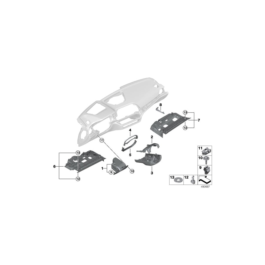 Genuine BMW 51456998517 G20 G21 Trim Panel Foot Controls SCHWARZ (Inc. 318d & 320d)