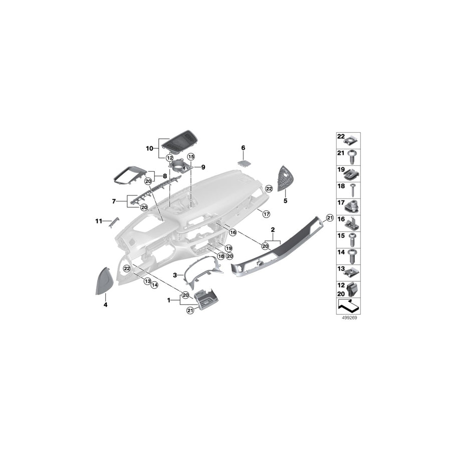 Genuine BMW 51456992301 G11 G12 Trim I-Panel Ash Burl Front Passenger MARONE (Inc. 750iX, M760iX & 750LiX 4.4)