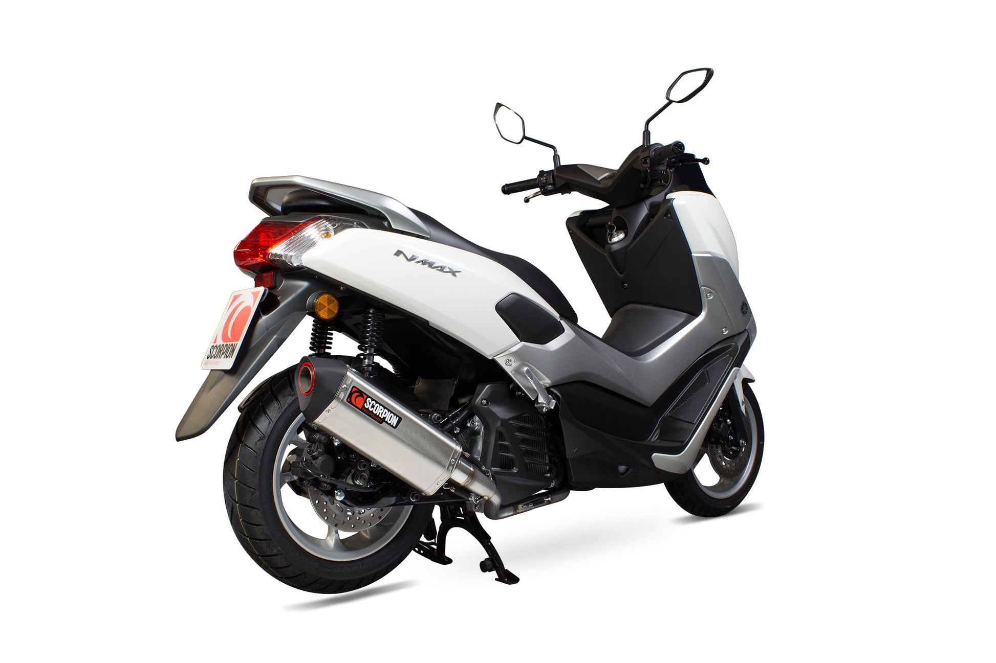 Scorpion RYA104SEO Yamaha N-Max 125 Serket Parallel Full System - Brushed Stainless Steel Sleeve | ML Performance UK UK