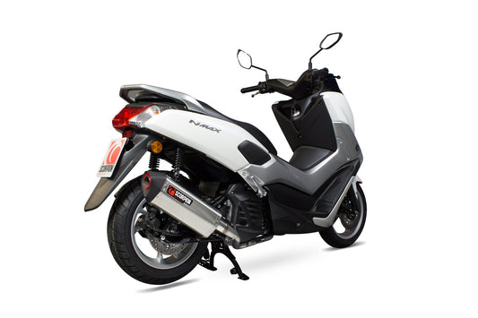 Scorpion RYA104SEO Yamaha N-Max 125 Serket Parallel Full System - Brushed Stainless Steel Sleeve | ML Performance UK UK