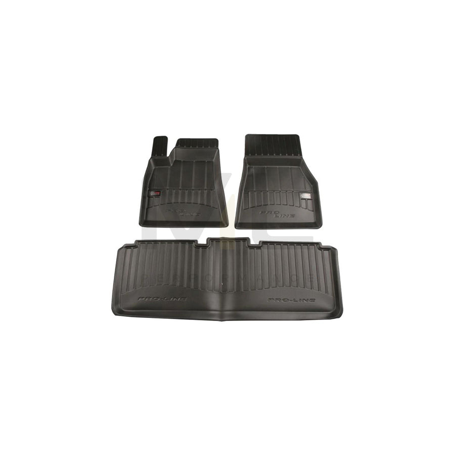 FROGUM 3D408623 Floor mat set for TESLA Model S (5YJS) Elastomer, Front and Rear, Quantity: 3, Black