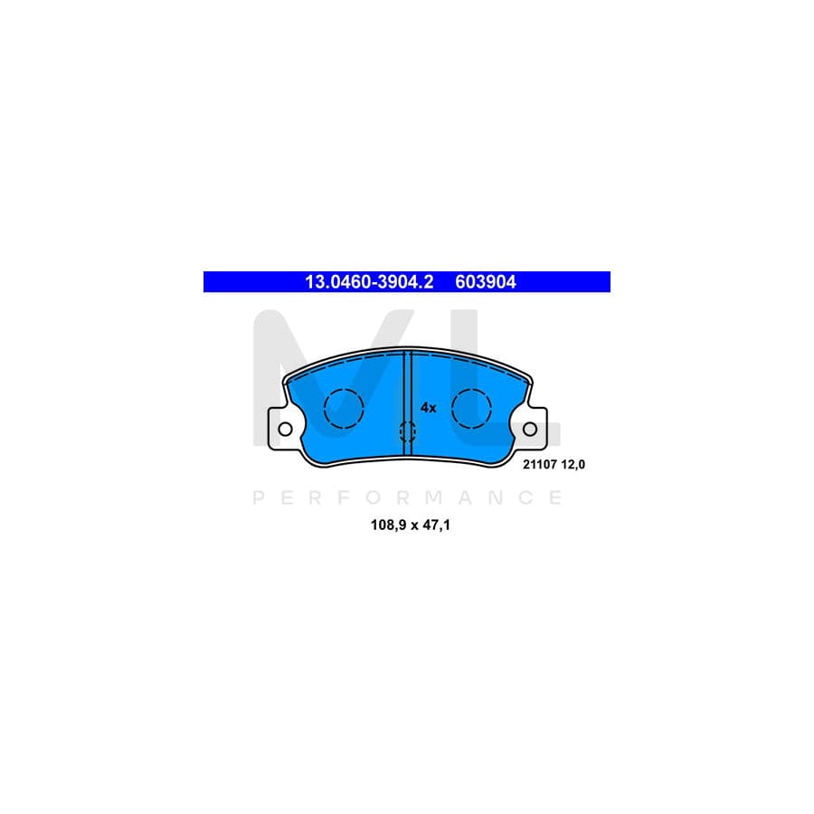 ATE 13.0460-3904.2 Brake pad set for FIAT Croma I Hatchback (154) excl. wear warning contact