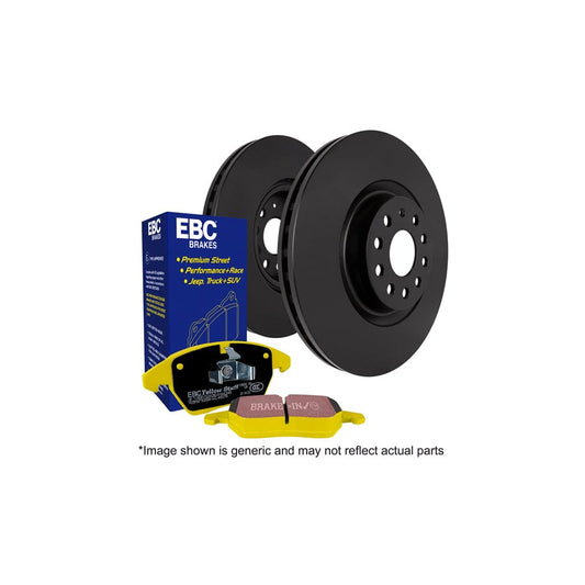 EBC PD03KF694 Mazda MX5 Mk2 Yellowstuff Front Brake Pad & Plain Disc Kit - Akebono Caliper 1 | ML Performance UK Car Parts