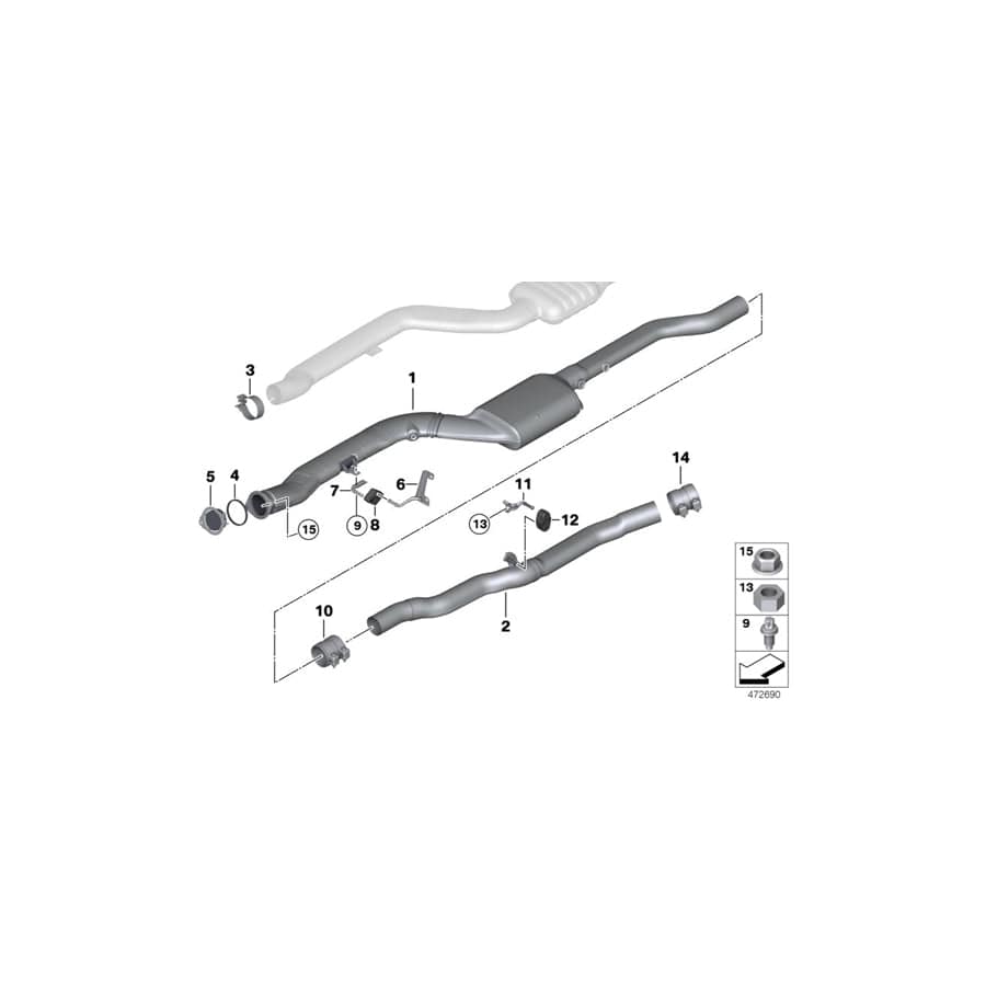 Genuine BMW 18208576349 F07 F02 F11 Rubber Mounting (Inc. 740LdX)