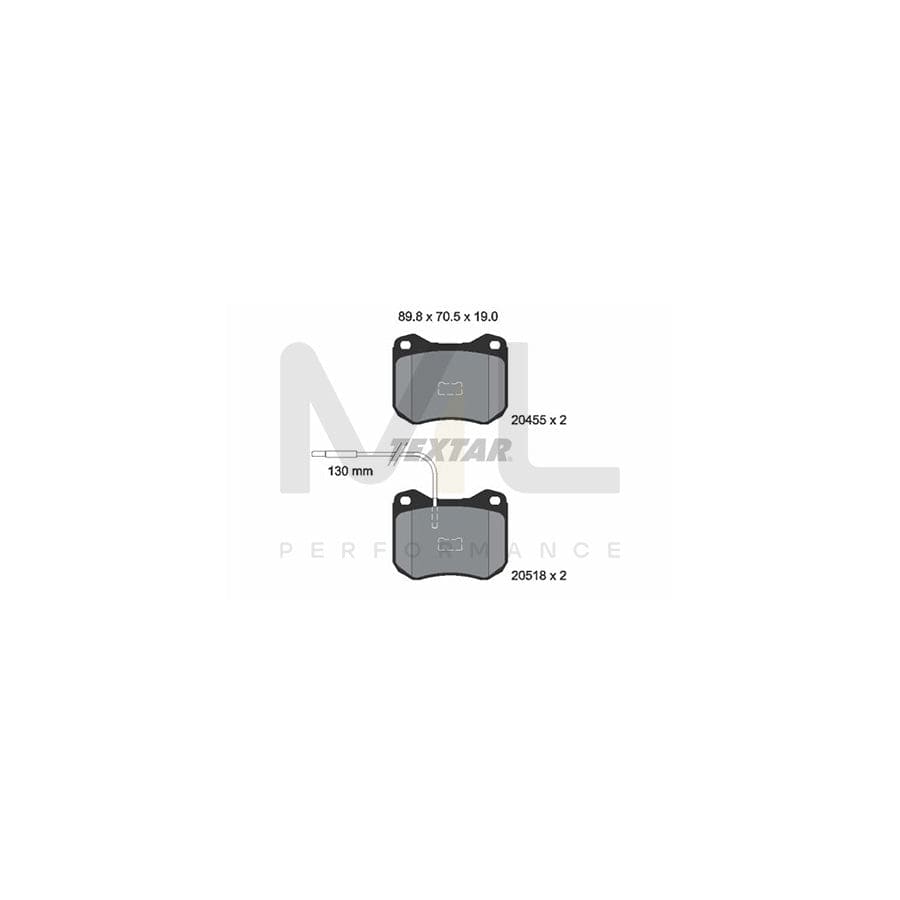 TEXTAR 2045502 Brake pad set with acoustic wear warning