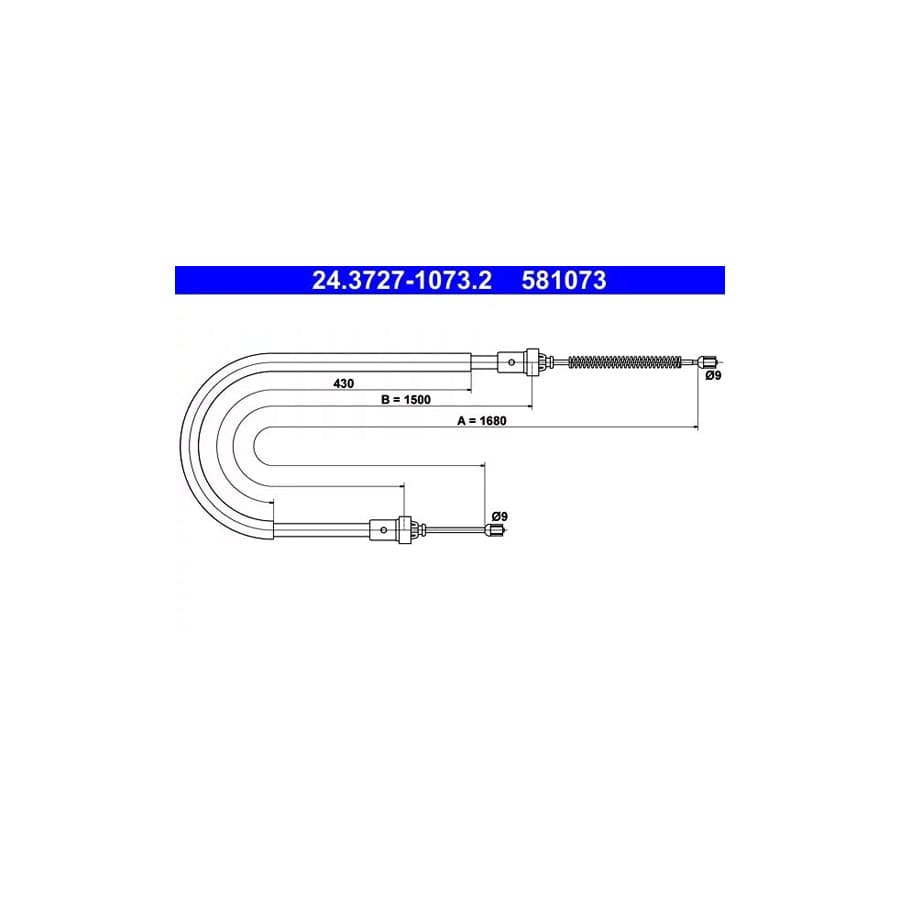 ATE 24.3727-1073.2 Hand Brake Cable