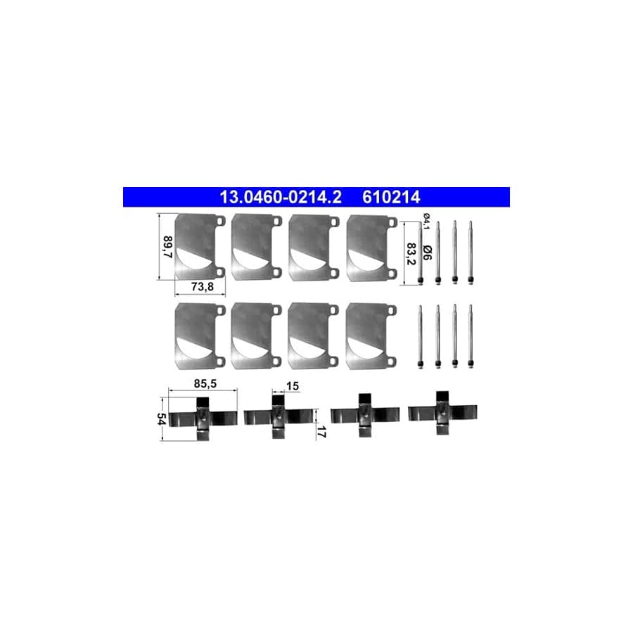 ATE 13.0460-0214.2 Accessory Kit, Disc Brake Pads