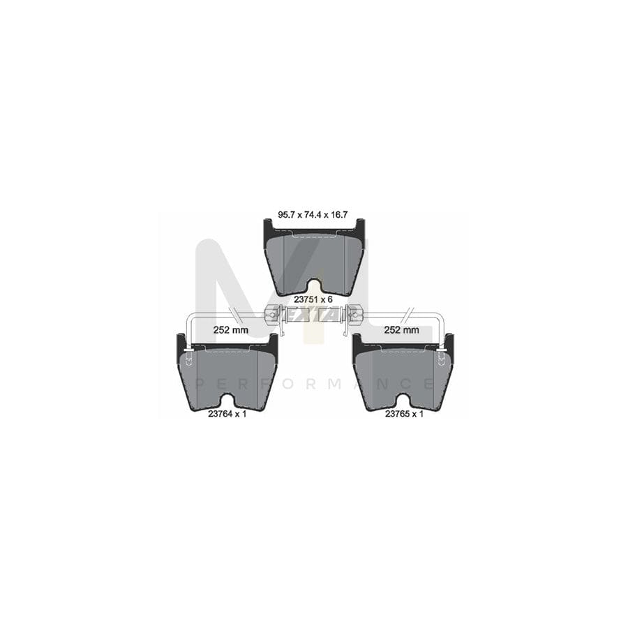 TEXTAR 2375101 Brake pad set with integrated wear warning contact