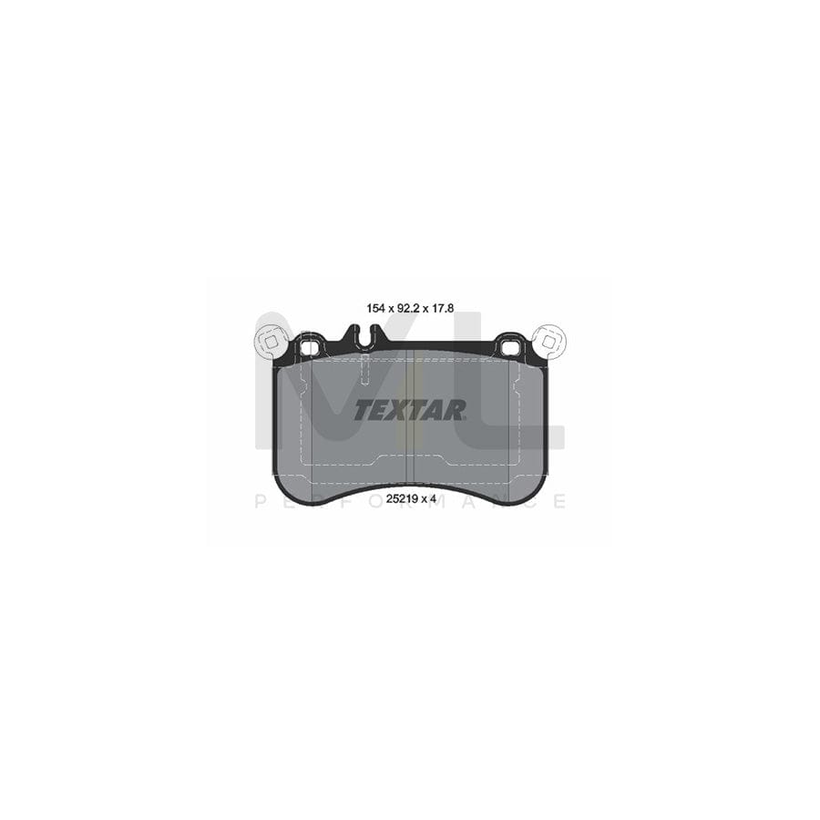TEXTAR 2521902 Brake pad set prepared for wear indicator, with counterweights