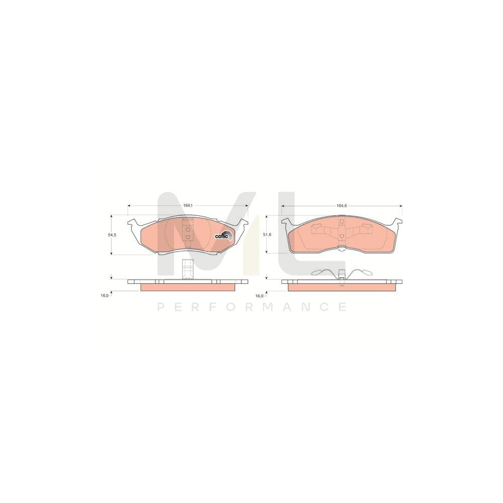 TRW Cotec Gdb1236 Brake Pad Set Not Prepared For Wear Indicator
