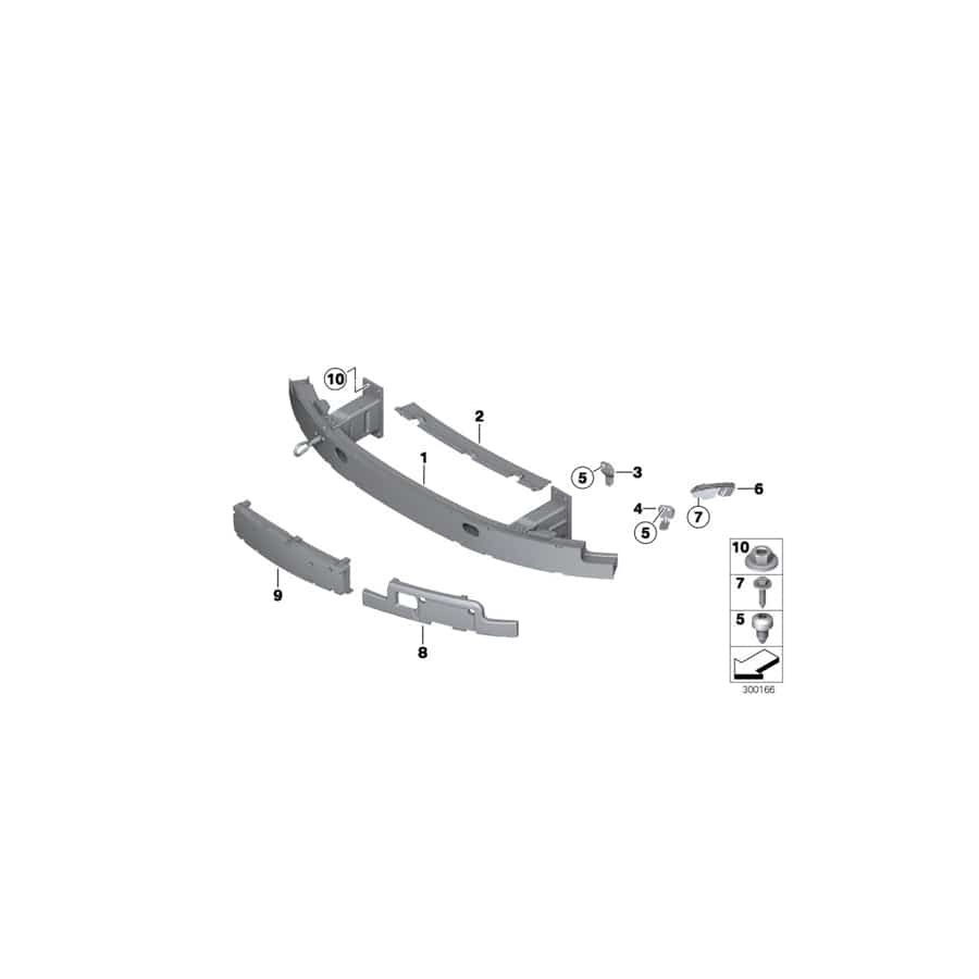 Genuine BMW 51117185488 E63 E64 Carrier, Bumper Front (Inc. 650i, 635d & 630i)