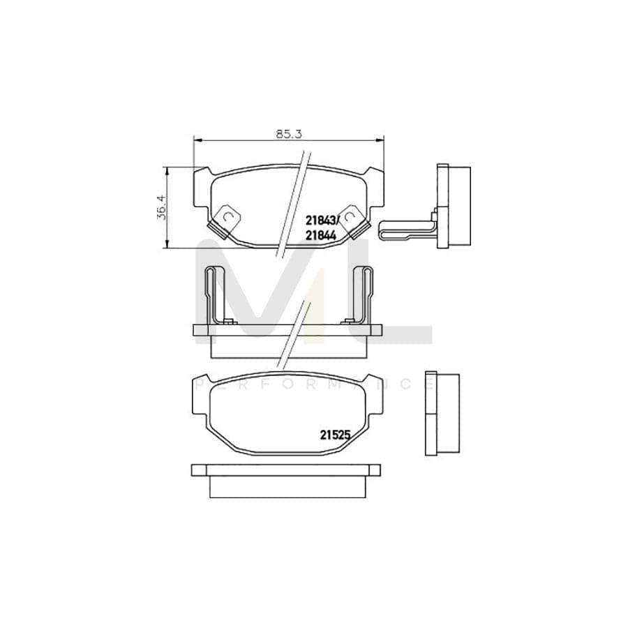 TEXTAR 2152501 Brake pad set with acoustic wear warning