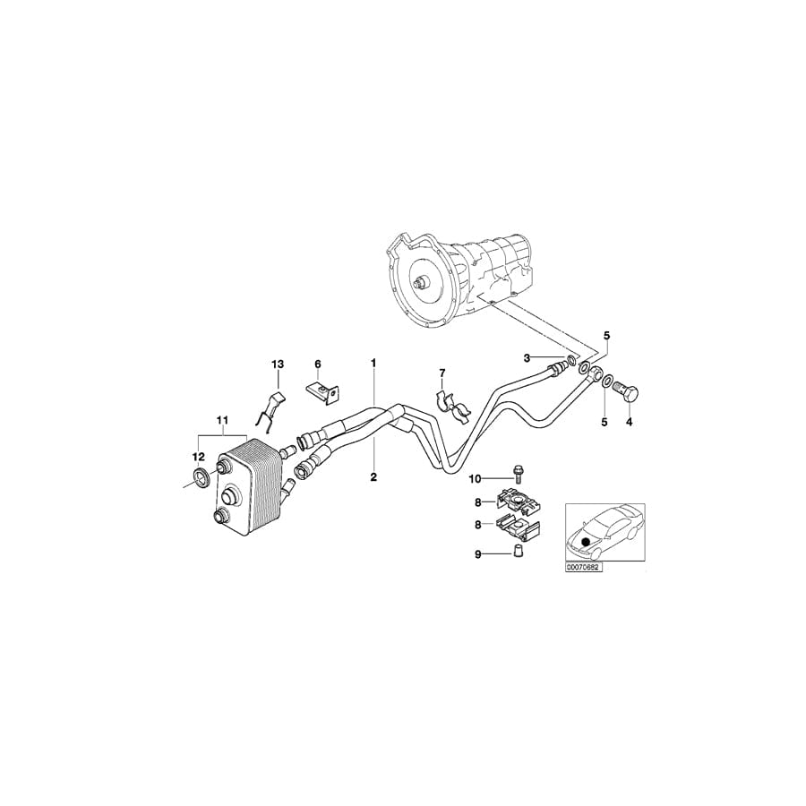 Genuine BMW 17221437863 E53 Bracket Oil Pipe (Inc. X5 4.4i)