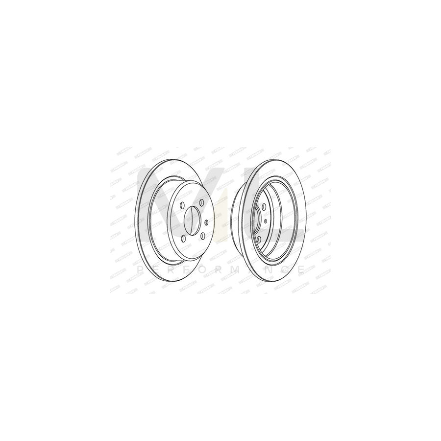 Ferodo Premier DDF093 Brake Disc Solid, With Bolts/Screws  - Pair