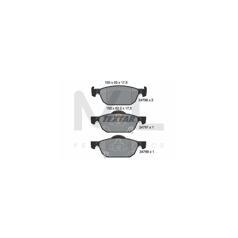 TEXTAR 2479601 Brake pad set for HONDA ACCORD with acoustic wear warning