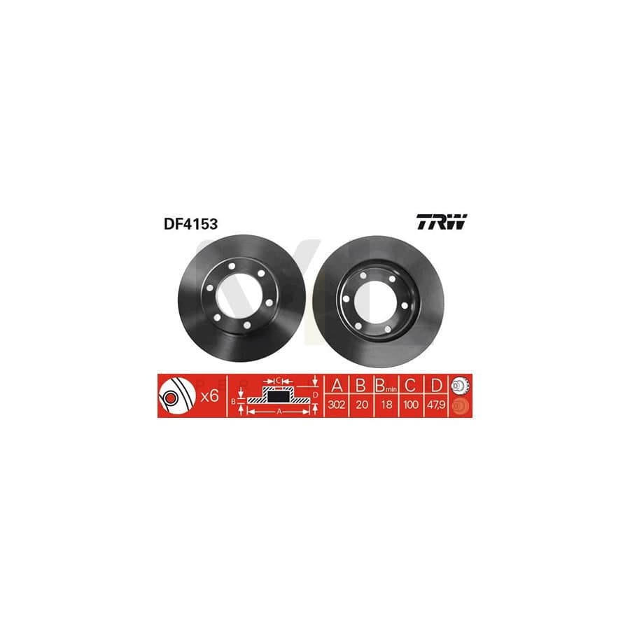 TRW DF4153 Brake Disc Vented, Painted  - 1 piece