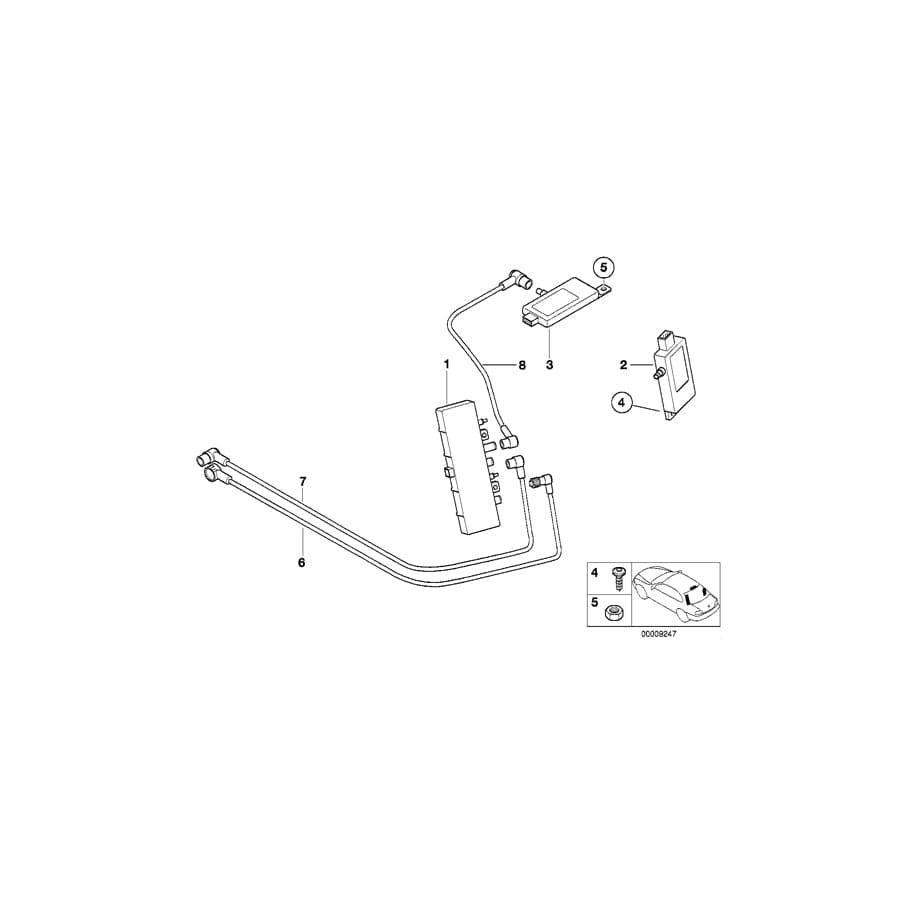 Genuine BMW 65206922875 E39 Amplifier/Trap Circuit 868MHZ (Inc. 520d, 528i & 540i)