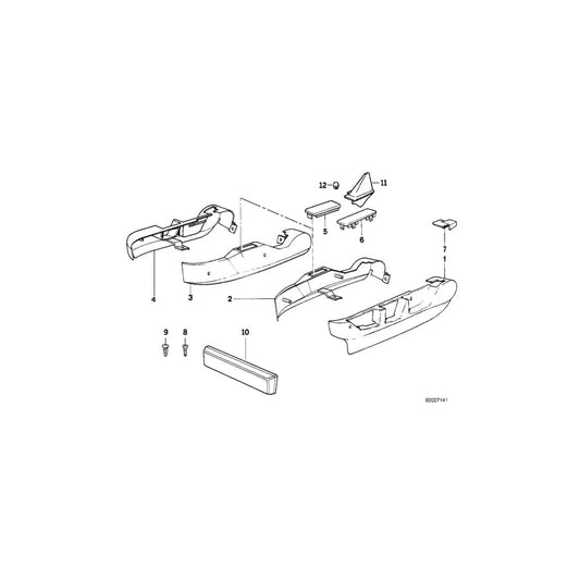 Genuine BMW 52108140330 E34 E32 Covering Outer Right ULTRAMARIN (Inc. 735iL, 730i & 535i)
