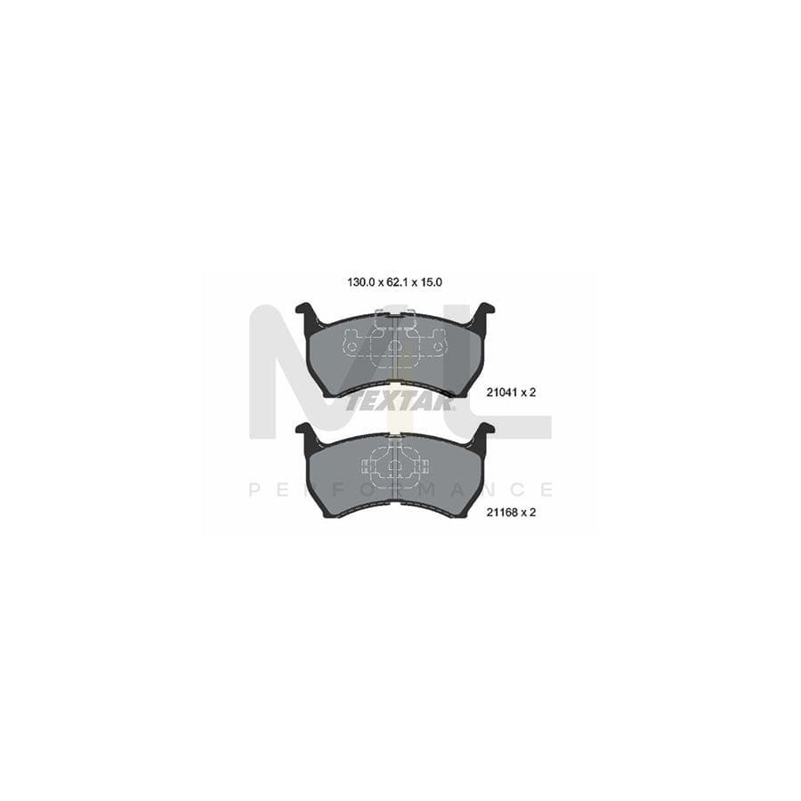 TEXTAR 2104102 Brake pad set for MAZDA 626 not prepared for wear indicator