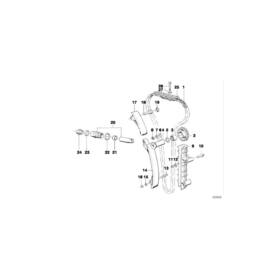 Genuine BMW 11311307795 Cylinder, Chain Tensioner Plunger STUFE I (Inc. E36 318iS & E30 M3)