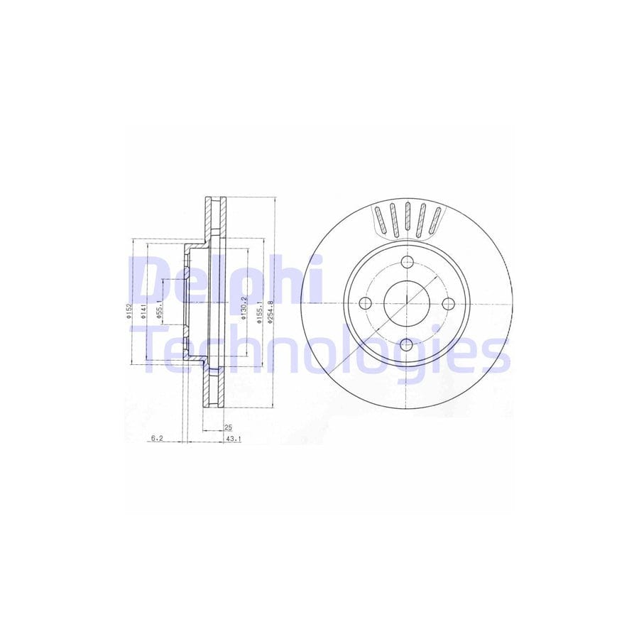 Delphi Bg3781 Brake Disc For Toyota Corolla
