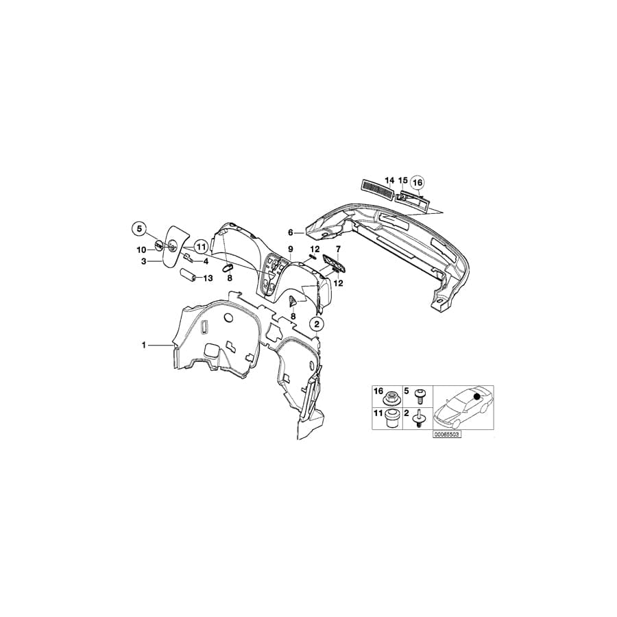 Genuine BMW 51478269797 E52 Vent Louver, Folding Top Compartment Lft P1CS/P1CT CREMA (Inc. ALPINA V8 & Z8)